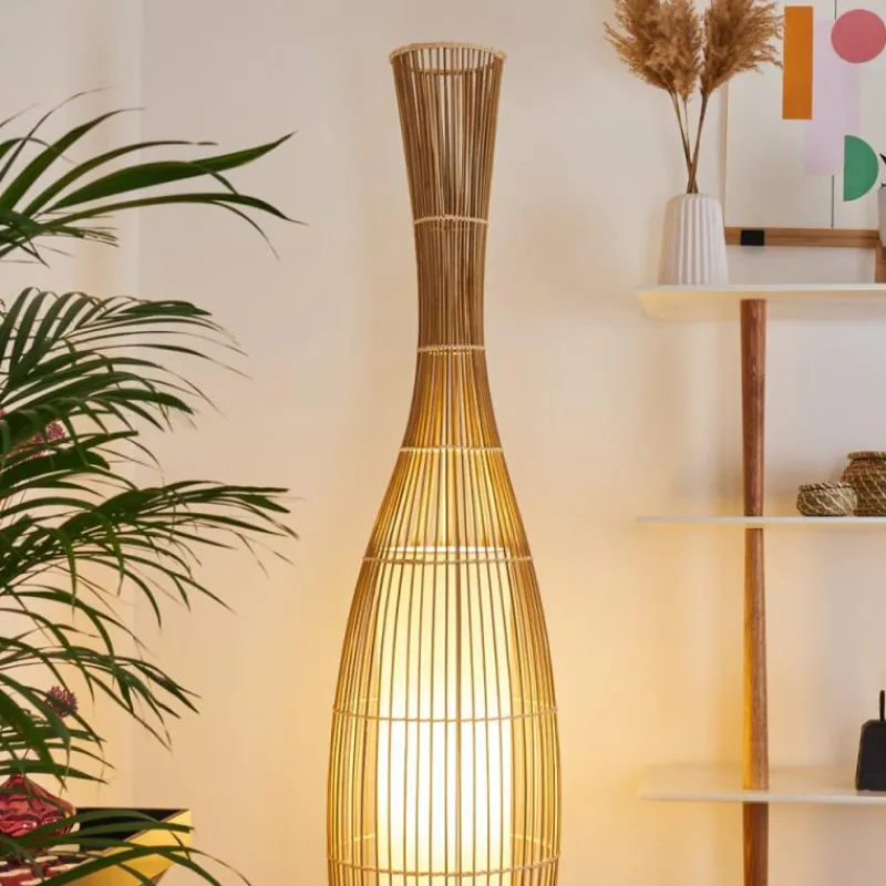 Lampes En Tissu-hofstein Lampadaire Saranda Brun, 1 lumière