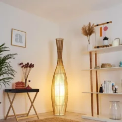 Lampes En Tissu-hofstein Lampadaire Saranda Brun, 1 lumière