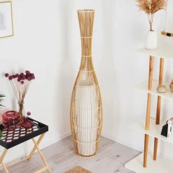 Lampes En Tissu-hofstein Lampadaire Saranda Brun, 1 lumière