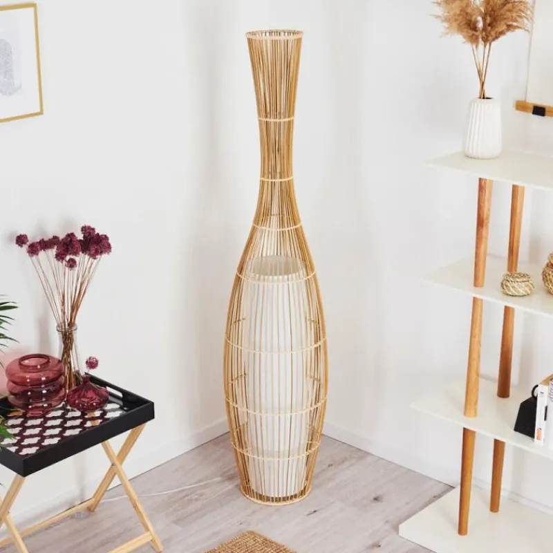 Lampes En Tissu-hofstein Lampadaire Saranda Brun, 1 lumière