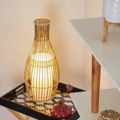 Lampes En Tissu-hofstein Lampadaire Saranda Brun, 1 lumière