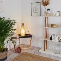 Lampes En Tissu-hofstein Lampadaire Saranda Brun, 1 lumière