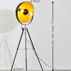 Lampes Dorées-hofstein Lampadaire Saturn Chrome, Noir, 1 lumière