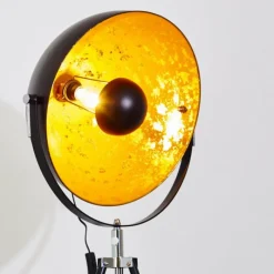 Lampes Dorées-hofstein Lampadaire Saturn Chrome, Noir, 1 lumière