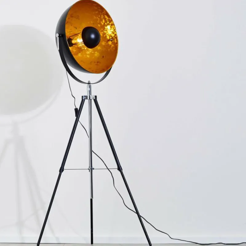 Lampes Dorées-hofstein Lampadaire Saturn Chrome, Noir, 1 lumière