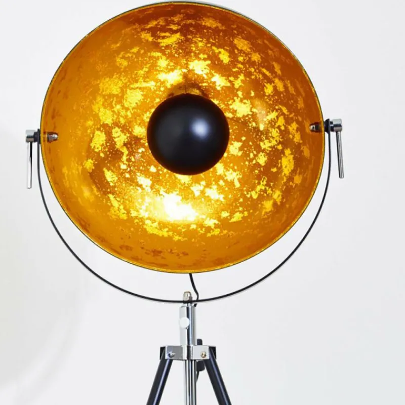 Lampes Dorées-hofstein Lampadaire Saturn Chrome, Noir, 1 lumière