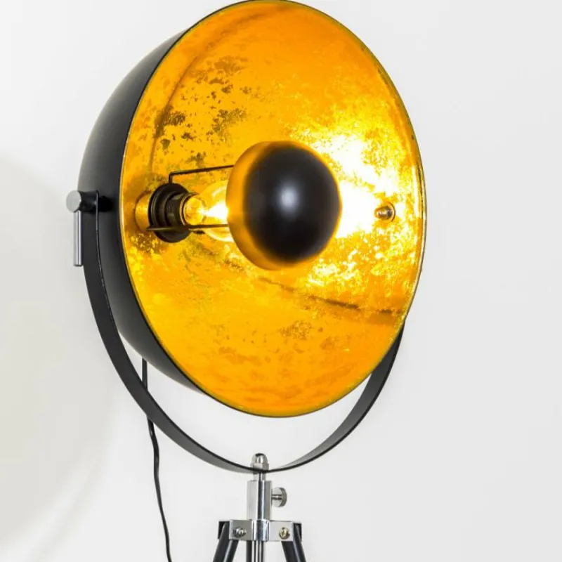 Lampes Dorées-hofstein Lampadaire Saturn Chrome, Noir, 1 lumière