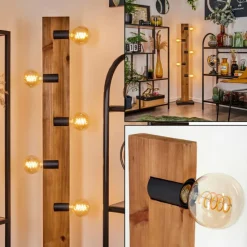 hofstein Lampadaire Schanis Écru, Noir, 5 lumières