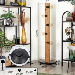 hofstein Lampadaire Schanis Écru, Noir, 5 lumières