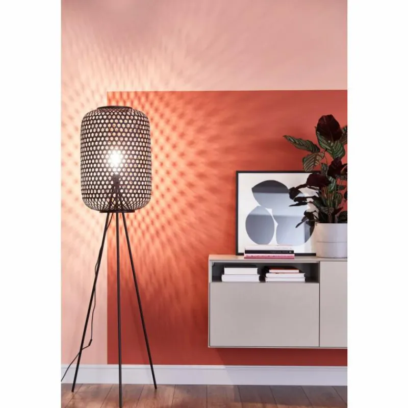 Style Boho-Chic-SCHÖNER WOHNEN-Kollektion Lampadaire CALLA Noir, 1 lumière