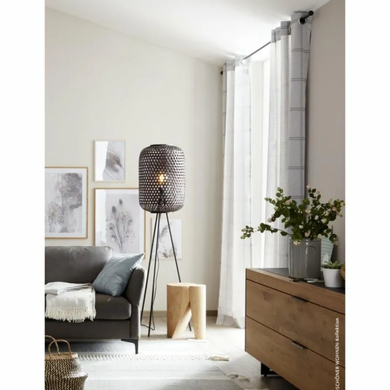 Style Boho-Chic-SCHÖNER WOHNEN-Kollektion Lampadaire CALLA Noir, 1 lumière