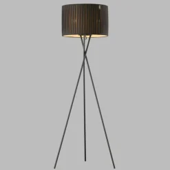 Lampes En Tissu-SCHÖNER WOHNEN-Kollektion Lampadaire Crease Noir, 3 lumières