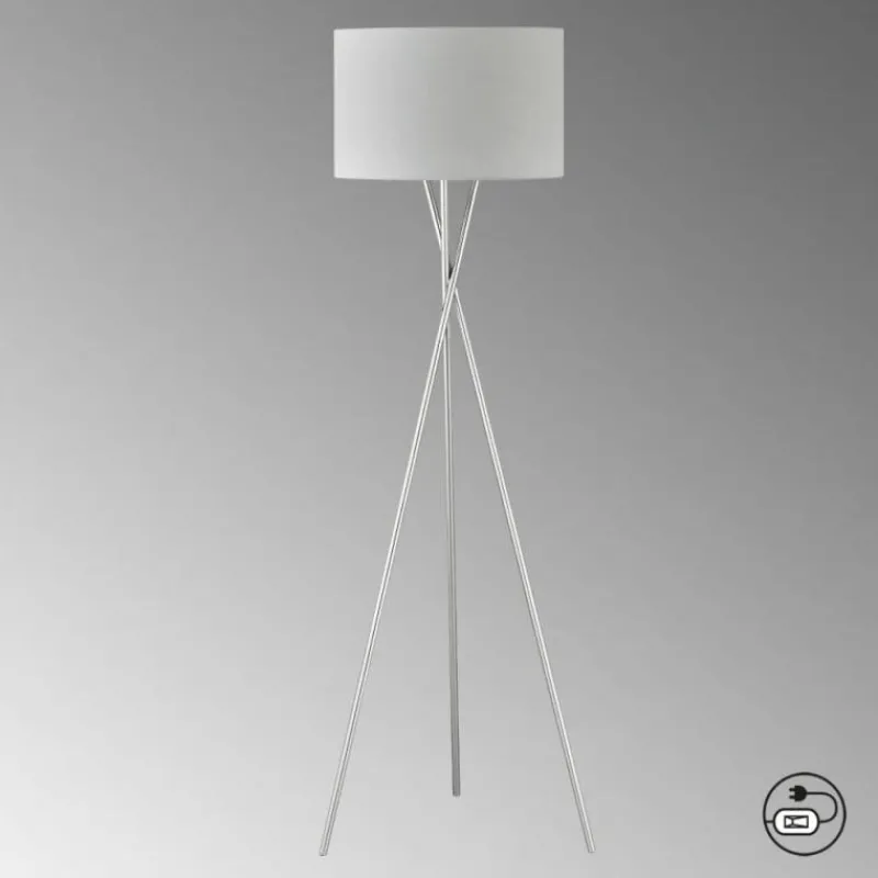 Lampes En Tissu-SCHÖNER WOHNEN-Kollektion Lampadaire SCHÖNER-WOHNEN-Kollektion Pina Nickel mat, 3 lumières