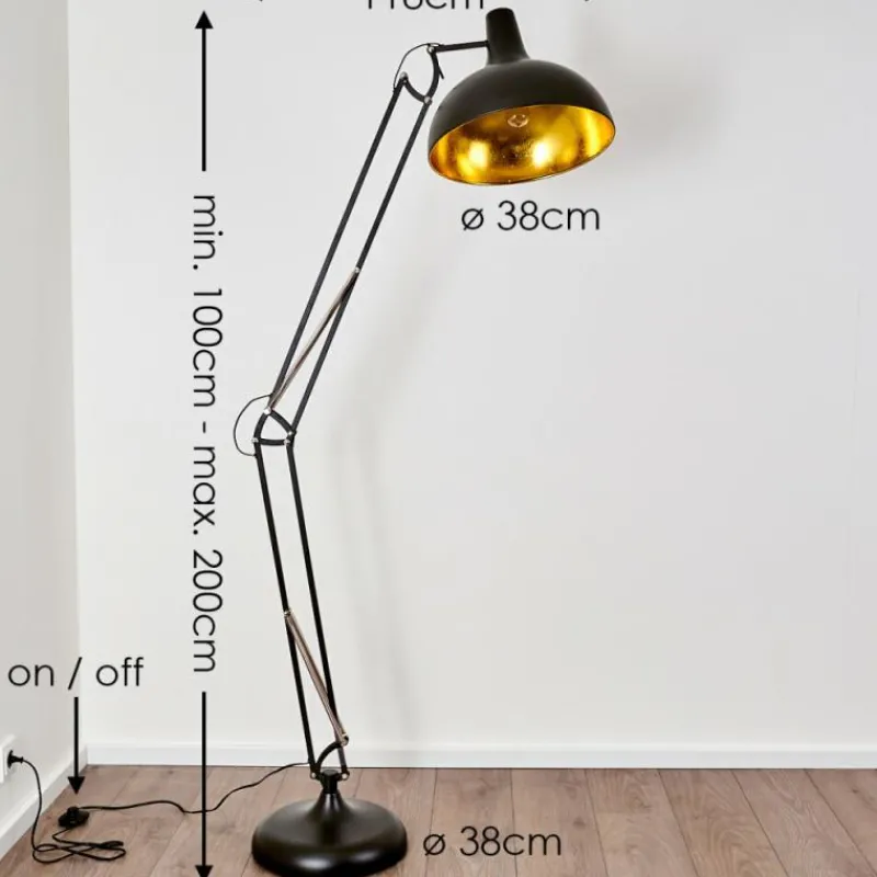 Lampes Dorées-hofstein Lampadaire Sharif Noir, 1 lumière