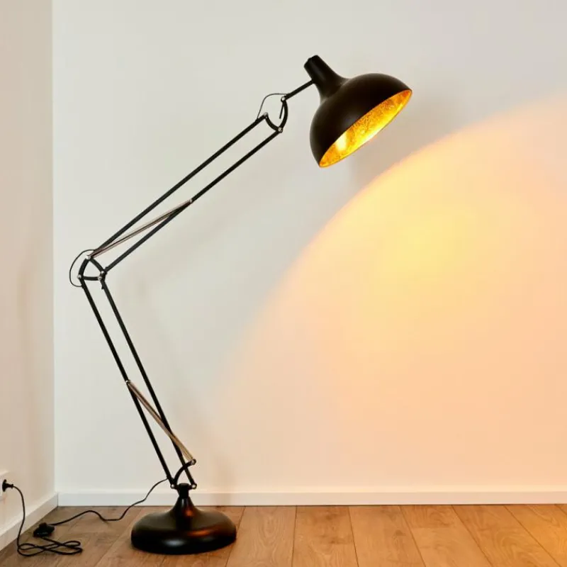 Lampes Dorées-hofstein Lampadaire Sharif Noir, 1 lumière