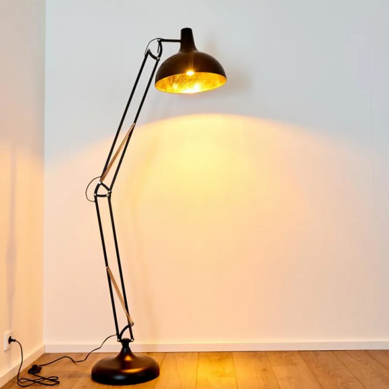 Lampes Dorées-hofstein Lampadaire Sharif Noir, 1 lumière