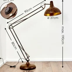 hofstein Lampadaire Sharif Rouille, 1 lumière* Lampadaires Et Lampes Sur Pied