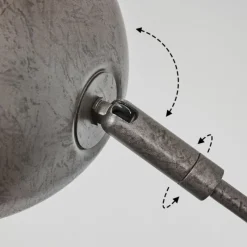 hofstein Lampadaire Siamado Bois foncé, Nickel mat, 5 lumières