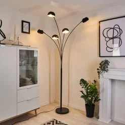 hofstein Lampadaire Siamado Noir, 5 lumières