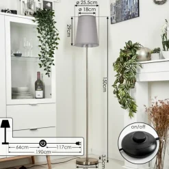 Lampes En Tissu-hofstein Lampadaire Snar Nickel mat, 1 lumière