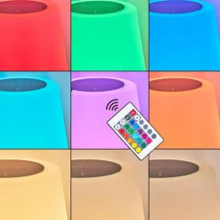 hofstein Lampadaire solaire d'extérieur Fisao LED Noir, 41 lumières, Télécommandes