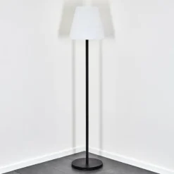 hofstein Lampadaire solaire d'extérieur Fisao LED Noir, 41 lumières, Télécommandes