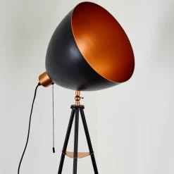 hofstein Lampadaire Sorsele Cuivre, Noir, 1 lumière