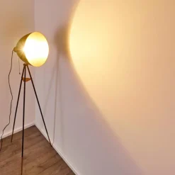 hofstein Lampadaire Sorsele Cuivre, Noir, 1 lumière