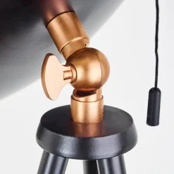 hofstein Lampadaire Sorsele Cuivre, Noir, 1 lumière