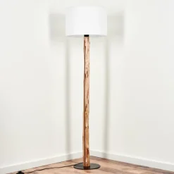 Lampes En Tissu-hofstein Lampadaire Soungou Écru, Noir, 1 lumière