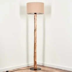 Lampes En Tissu-hofstein Lampadaire Soungou Écru, Noir, 1 lumière