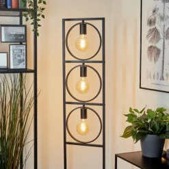 Lampes Industrielles-hofstein Lampadaire Srelau Noir, 3 lumières