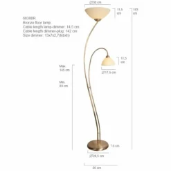 Luminaires Steinhauer Lampadaire Steinhauer CAPRI Bronze, 2 lumières