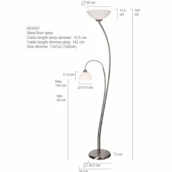 Luminaires Steinhauer Lampadaire Steinhauer CAPRI Acier inoxydable, 2 lumières* Lampadaires Et Lampes Sur Pied