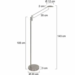 Luminaires Steinhauer Lampadaire Steinhauer Daphne LED Acier brossé, 1 lumière* Éclairage Led