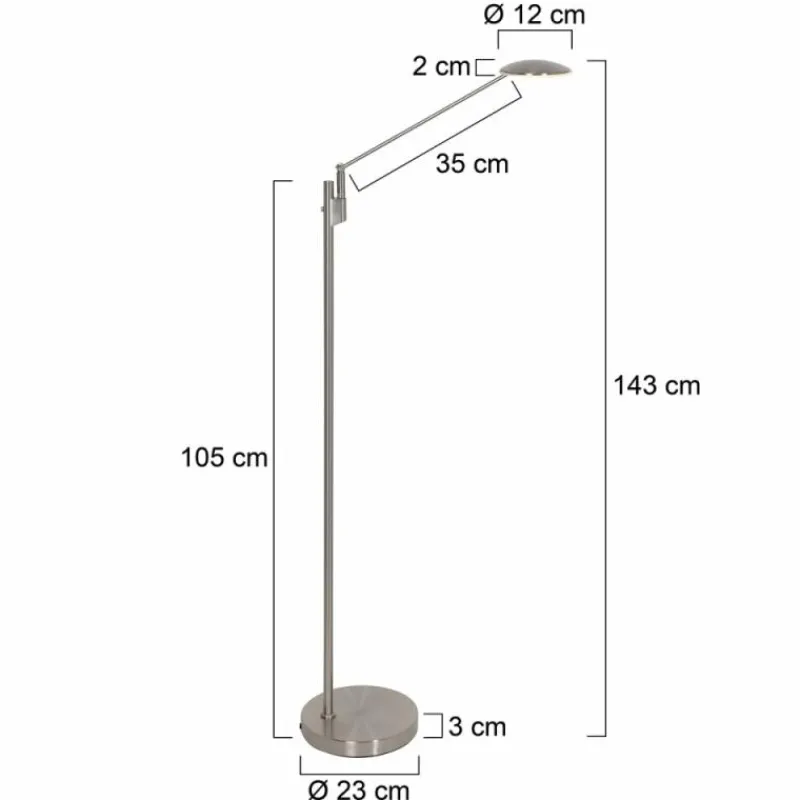 Luminaires Steinhauer Lampadaire Steinhauer Daphne LED Acier brossé, 1 lumière* Éclairage Led