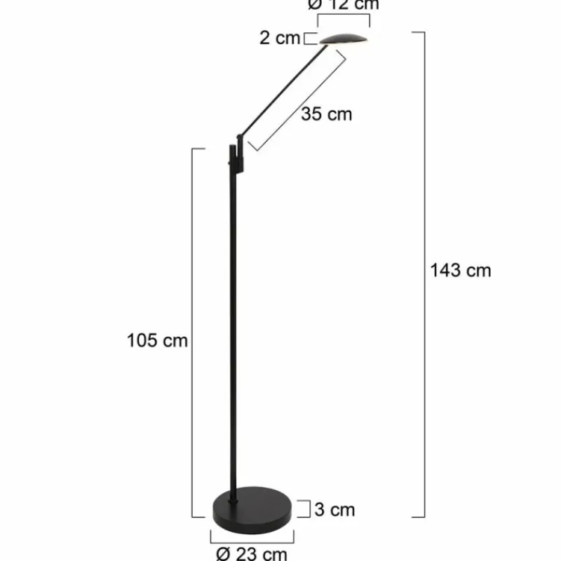 Luminaires Steinhauer Lampadaire Steinhauer Daphne LED Noir, 1 lumière* Éclairage Led