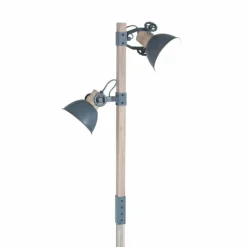 Lampes Industrielles-Luminaires Steinhauer Lampadaire Steinhauer Gearwood Gris, Bois clair, 2 lumières