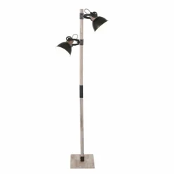 Lampes Industrielles-Luminaires Steinhauer Lampadaire Steinhauer Gearwood Anthracite, Bois foncé, 2 lumières