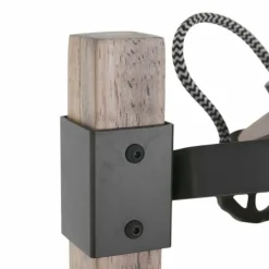 Lampes Industrielles-Luminaires Steinhauer Lampadaire Steinhauer Gearwood Anthracite, Bois foncé, 2 lumières