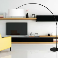 Lampes En Tissu-Luminaires Steinhauer Lampadaire Steinhauer Lilac Noir, 1 lumière