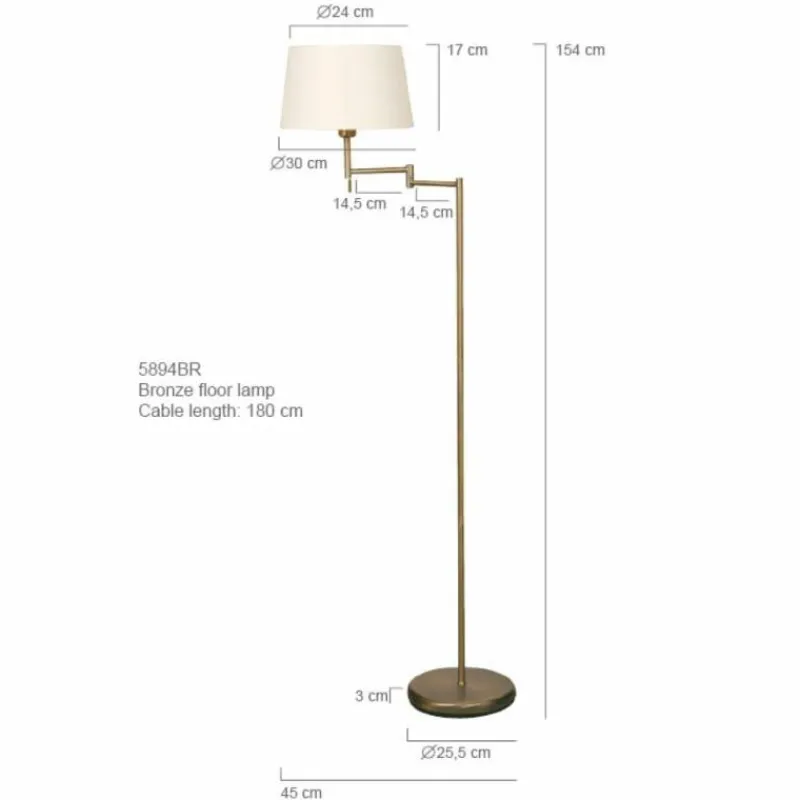 Lampes En Tissu-Luminaires Steinhauer Lampadaire Steinhauer MEXLITE Bronze, 1 lumière