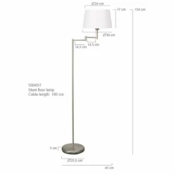 Lampes En Tissu-Luminaires Steinhauer Lampadaire Steinhauer MEXLITE Acier inoxydable, 1 lumière