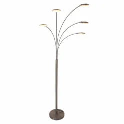 Luminaires Steinhauer Lampadaire Steinhauer Mexlite LED Acier inoxydable, 5 lumières* Éclairage Led