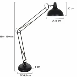 Lampes Industrielles-Luminaires Steinhauer Lampadaire Steinhauer Mexlite Noir, 1 lumière