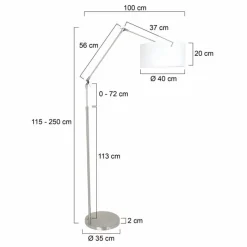 Lampes En Tissu-Luminaires Steinhauer Lampadaire Steinhauer Prestige Chic Acier brossé, 1 lumière
