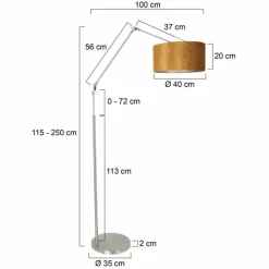 Lampes En Tissu-Luminaires Steinhauer Lampadaire Steinhauer Prestige Chic Acier brossé, 1 lumière