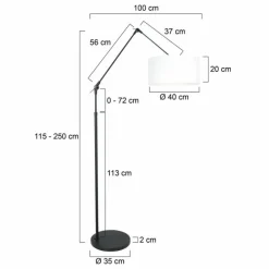 Lampes En Tissu-Luminaires Steinhauer Lampadaire Steinhauer Prestige Chic Noir, 1 lumière