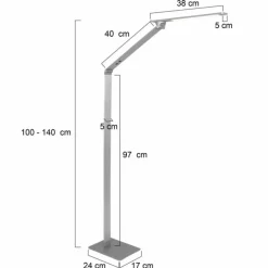 Luminaires Steinhauer Lampadaire Steinhauer Serenade LED Acier inoxydable, Blanc, 1 lumière* Éclairage Led