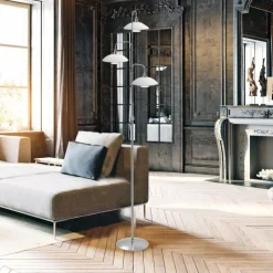 Luminaires Steinhauer Lampadaire Steinhauer Tallerken LED Acier inoxydable, Blanc, 3 lumières